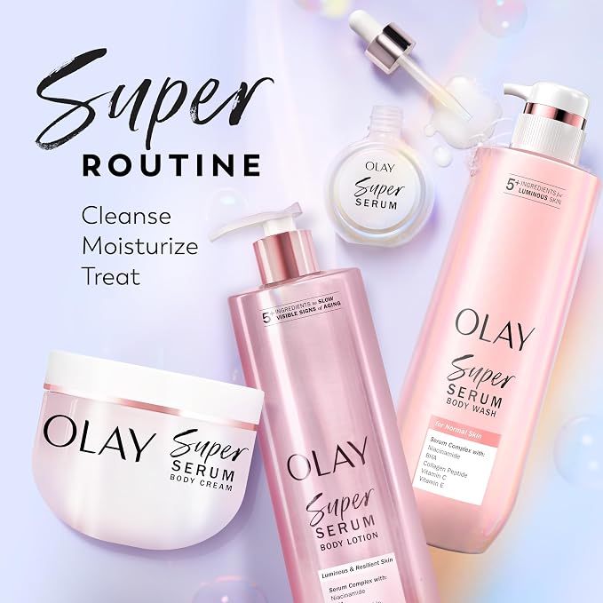 Olay Super Serum Body Wash for Normal Skin, 24hr Long Lasting Hydration - Image 11