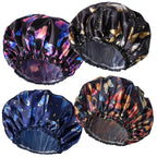 4 PCS Shower Cap for Women, Elastic and Reusable Bath Caps, Double Layers by CHFONGDIRECT