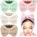 4 Pack Makeup Spa Headband Microfiber Bow Towel Soft Fluffy Washing Face by Senkary