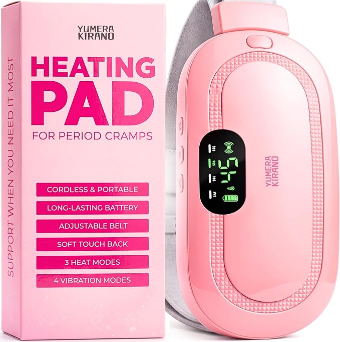 Heating Pad for Period Cramps – FSA-HSA Eligible – Cordless Portable Electric by YumeraKirano