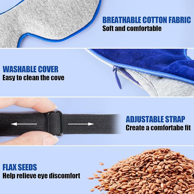 Heated Eye Mask, Washable Dry Eye Mask Heat Eye Compress - Image 5