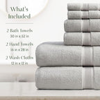 Springtree Home Luxury Bamboo Rayon Bath Towel Set 6 Piece Set | 35% Bamboo - Image 2