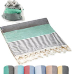 ATANI Turkish Beach Towel, Converts to a Bag, Oversized 100% Cotton Bath Towels by ATANI