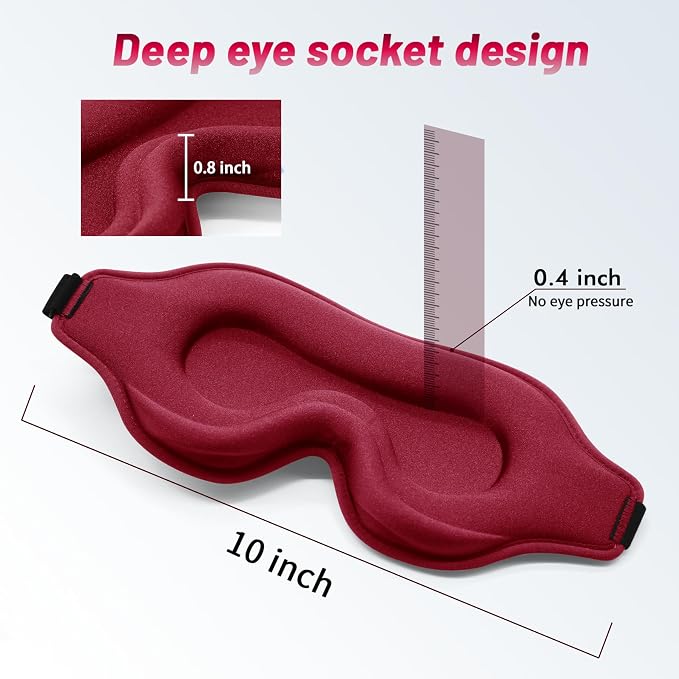 Sleep Eye Mask for Men Women, Sleeping Mask for Side Sleeper, Travel Blackout - Image 5