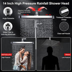 Tandem Shower Head with Filters-14'' Rainfall ShowerHead, Filtered Power Wash - Image 3
