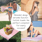 Bazaar Anatolia Turkish Beach Towel – 100% Cotton, Quick Dry, Sand Free Towel - Image 3