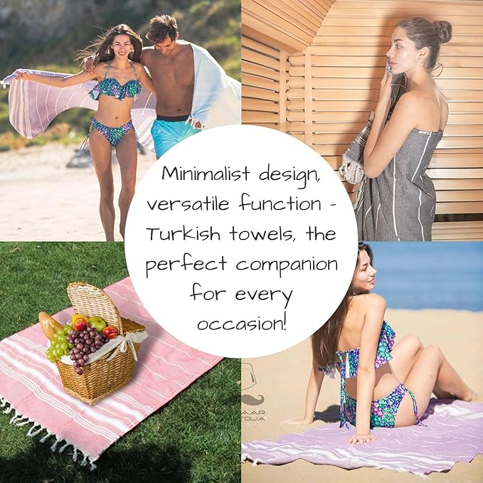 Bazaar Anatolia Turkish Beach Towel – 100% Cotton, Quick Dry, Sand Free Towel - Image 3