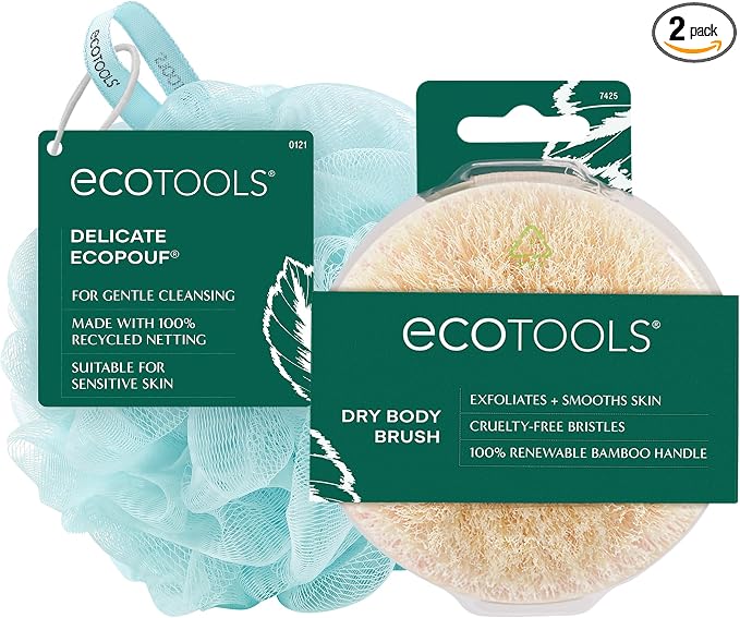 EcoTools Dry Body Brush for Circulation, Dead Skin Removal + Blue Delicate by EcoTools