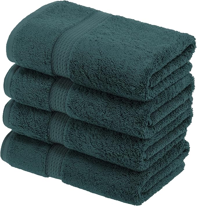 Superior Egyptian Cotton Pile Hand Towel Set of 4, Ultra Soft Luxury Towels by SUPERIOR
