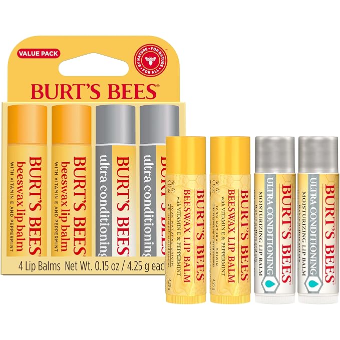 Burt's Bees Lip Balm Beeswax and Ultra Conditioning Lip Balm Pack, Hydrating - Image 12