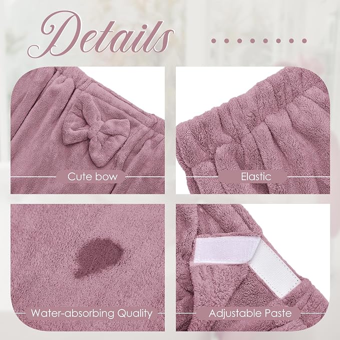 Xtinmee 2 Sets Plus Size Womens Wrap Towel - Image 3