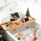 Utoplike Bamboo Bathtub Caddy Tray Bath Tray - Image 2