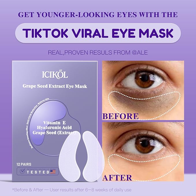 Grape Seed Collagen Under Eye Patches, Eye Mask - Image 2