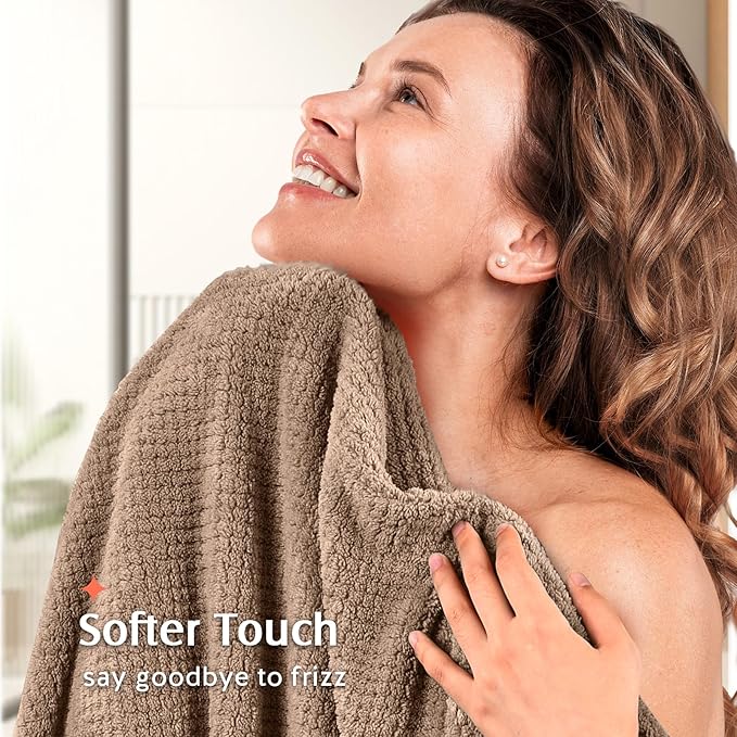 YFONG 2 Pack Microfiber Hair Towel Wrap - Image 3