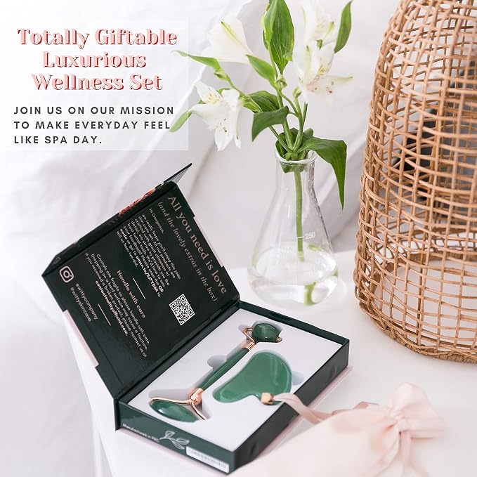 WITTY Jade Face Roller and Gua Sha Set in Hand-Drawn Giftbox - Image 6