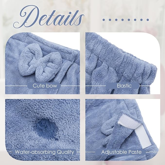 Xtinmee 2 Sets Plus Size Womens Wrap Towel - Image 3