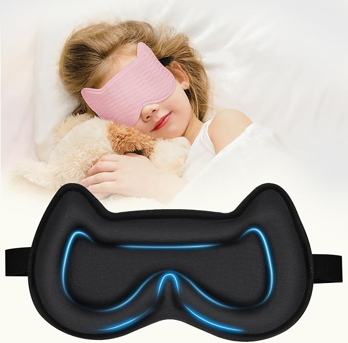 Kids Sleep Mask Eye Mask: 3D Contoured Cup Sleeping Masks, Blindfold by Unknown