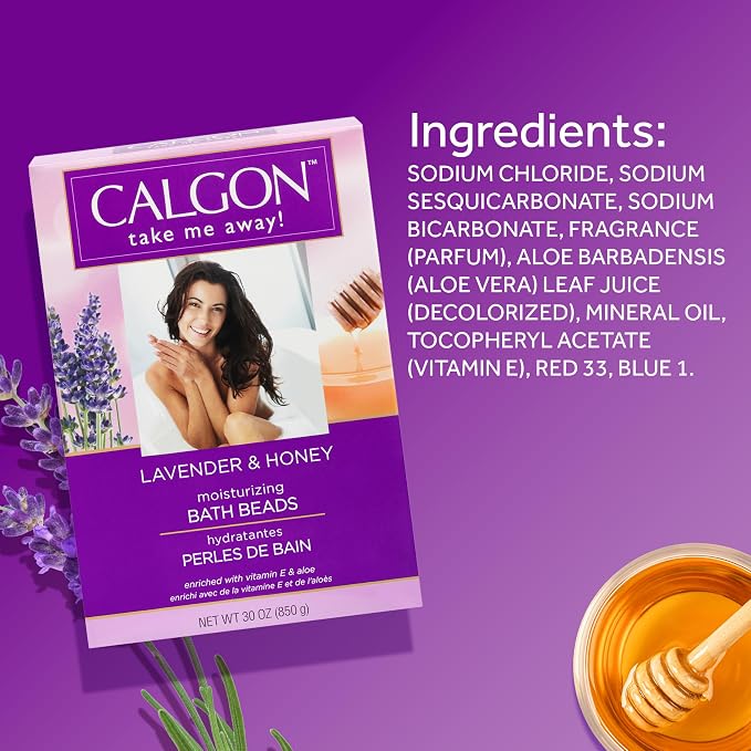 Calgon Ultra-Moisturizing Bath Beads, Lavender & Honey, 30 oz - Image 9