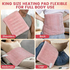 UTK Pink Heating Pad for Back Pain Relief, Soft Flannel Machine Washable Fabric - Image 3