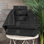 Superior Egyptian Cotton 8-Piece Solid Towel Set, Washcloths 13” x 13” by SUPERIOR
