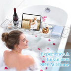 Expandable Bathtub Tray Caddy, AZ. MIFENO Clear Acrylic Bath Tray - Image 5