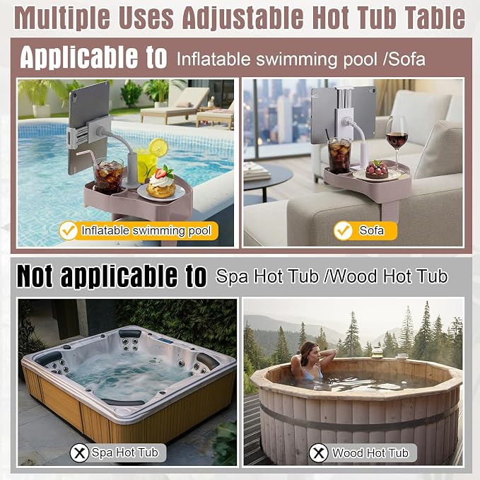 Lewtemi 2 Pcs Hot Tub Table Tray - Image 4