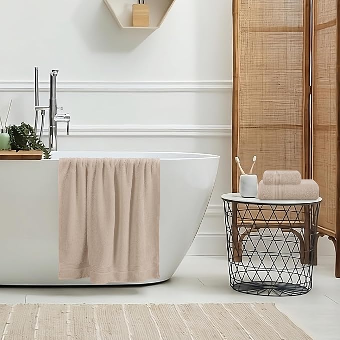 Belizzi Home Ultra Soft 3 Pack Cotton Towel Set, Contains a Bath Towel 28x55 - Image 4