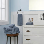 SKL Home CloudSoft Cotton Luxury 4 Pc Bath Towel Set, Smoke Blue - Image 4