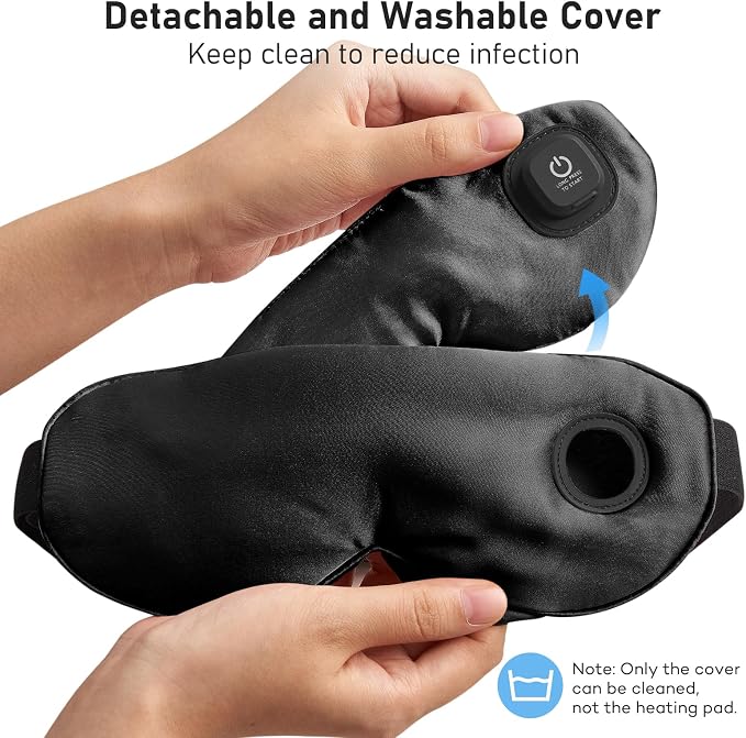 LitBear Heated Eye Mask, Silk Cordless Warm Eye Compress - Image 8