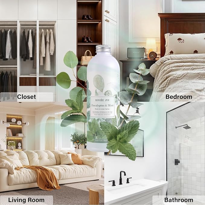 ROMIIE ZOI Eucalyptus Mint Room Spray Refill - 500ml / 16.8 Fl Oz - Soothing - Image 4
