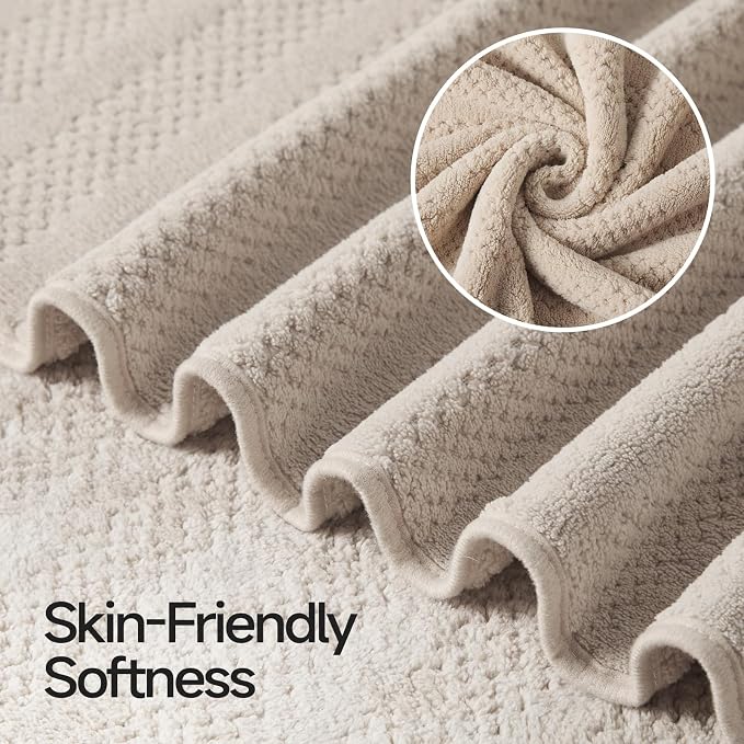 ECOLOOK 4 Pack Microfiber Bath Towels, 31 x 63 inches Extra Large Bath Towel Set - Image 6