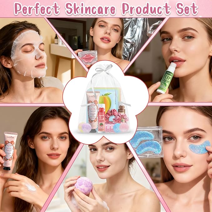 108 PCS Spa Party Supplies for Girls, Include Facial Masks, Lip Balms, Eye - Image 3