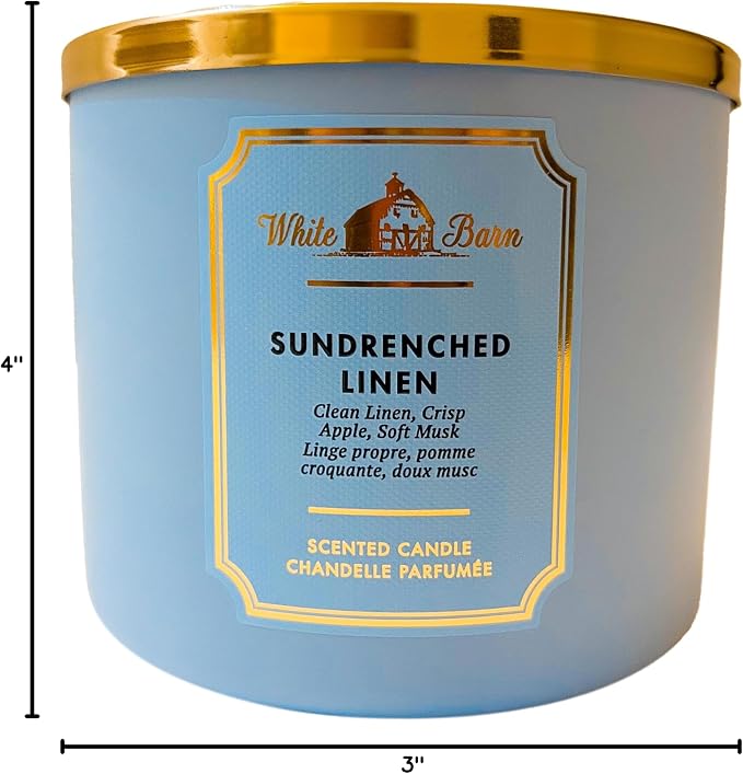 Bath & Body Works Sun-Drenched Linen 3-Wick Candle - Image 8