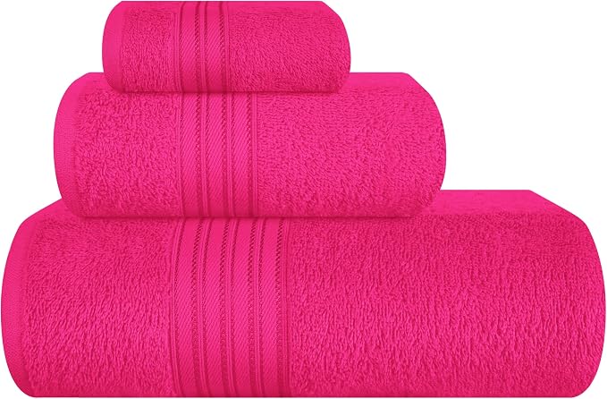 BOUTIQUO Ultra Soft 3 Pack Cotton Towel Set, Contains a Bath Towels 28x55 inch by BOUTIQUO