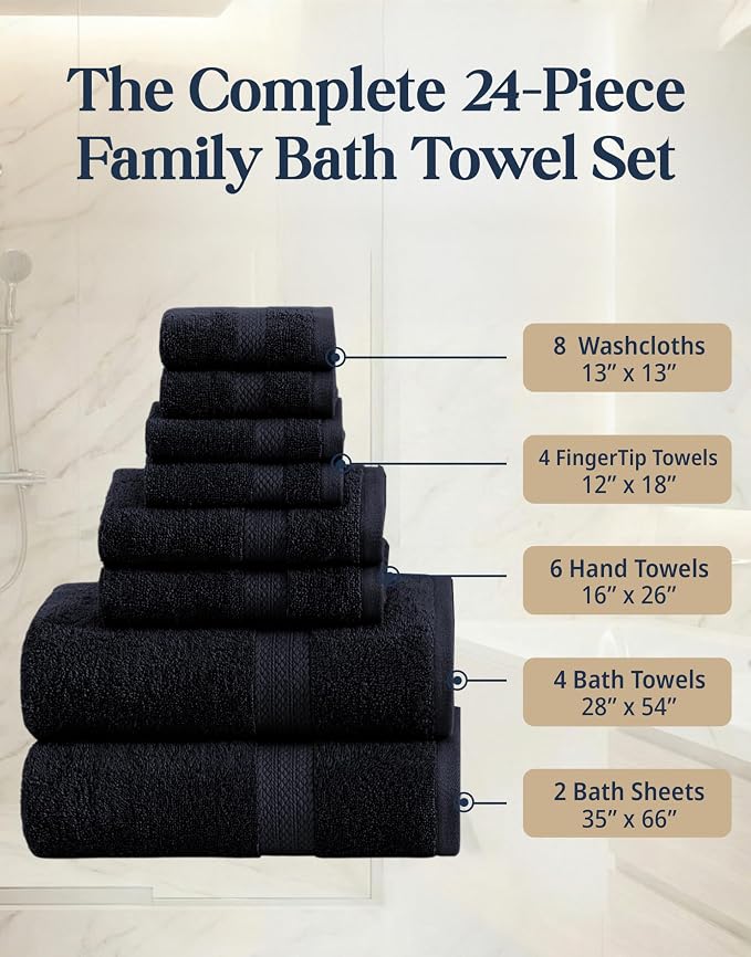 LANE LINEN Bathroom Towels Sets - Image 3