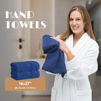 Navy Bath Towel Set of 6 - Image 5
