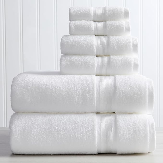 Springtree Home Luxury Bamboo Rayon Bath Towel Set 6 Piece Set | 35% Bamboo - Image 9