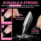 UNA GELLA Medium Oval Fake Nails Pre-shape 216pcs Round Gel Nail Tips Press on - Image 5