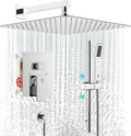 SR SUN RISE 12 Inch Slide Bar Shower System, Square Rain Shower Head and by SRSUNRISE