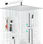 SR SUN RISE 12 Inch Slide Bar Shower System, Square Rain Shower Head and by SRSUNRISE