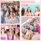 WHAVEL 6 Pack Pink Spa Headband Makeup Soft Skincare Shower Headbands Fluffy - Image 3
