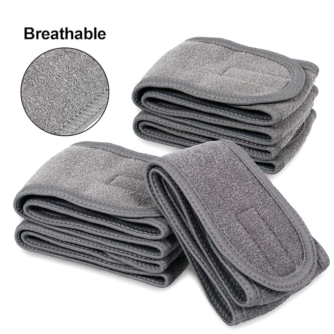 Whaline Spa Facial Headband Head Wrap Terry Cloth Headband 4 Counts Stretch - Image 4