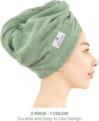 American Soft Linen 100% Cotton Hair Towels - Image 2