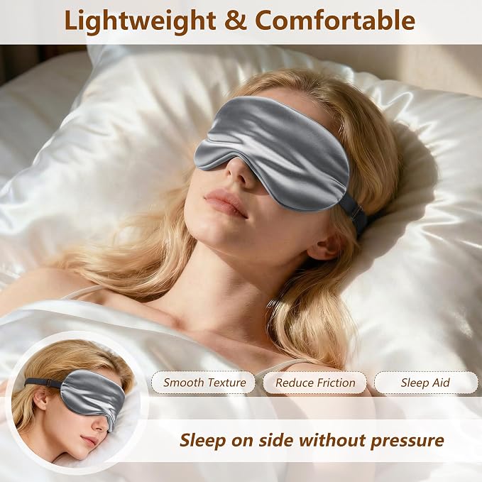Sleep Mask Silk Eye Mask for Men Sleeping Mask, Adjustable Elastic Strap for - Image 2