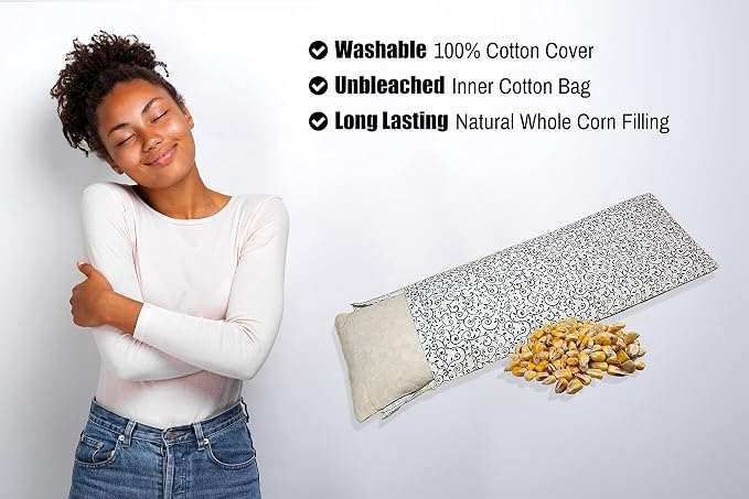 Microwavable Corn Filled Heating Pad and Cold Pack/Washable 100% Cotton Cover - Image 4