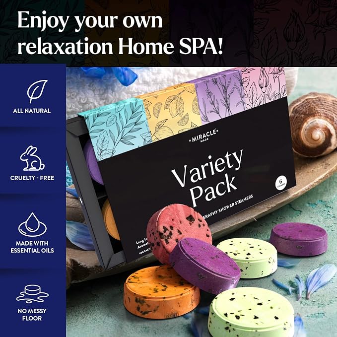 Miracle Made Aromatherapy Shower Steamers Variety Pack – Essential Oil Scented - Image 3