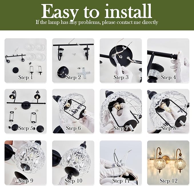 Piepooye Vintage Bathroom Light Fixtures Gold Vanity Light - Image 5
