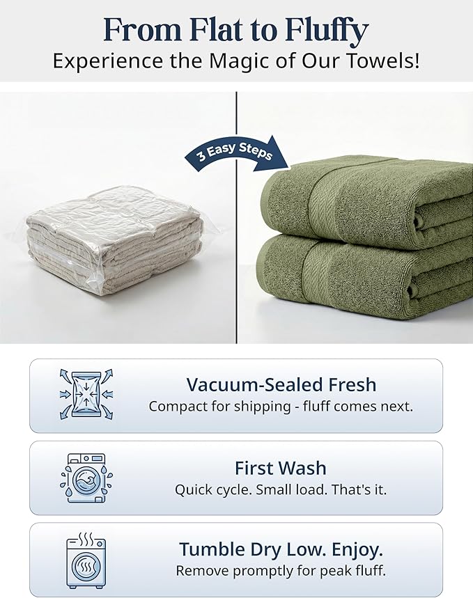 LANE LINEN Luxury Cotton Bath Towel Pack of 16 - Image 3