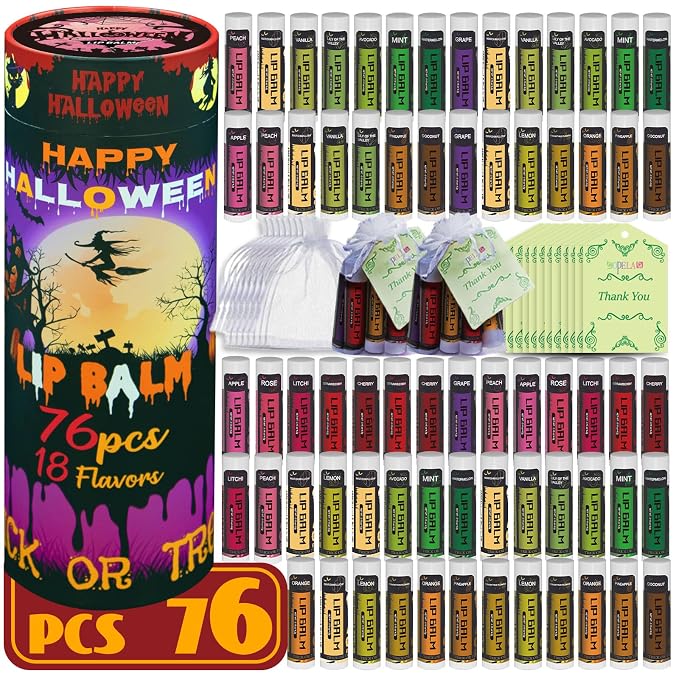 Yopela 76 Pack Halloween Natural Lip Balm Bulk by yopela