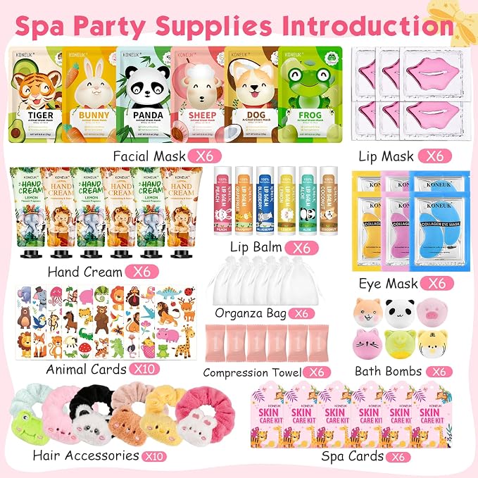 70PCS Animal Spa Party Supplies - Image 2